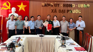 Công bố quyết định điều động, bổ nhiệm  Chỉ huy trưởng Ban Chỉ huy Quân sự xã