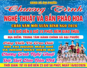 Thông báo Chương trình Nghệ thuật và Bằn pháo hoa chào Năm mới