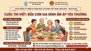Hưởng ứng cuộc thi viết: "Bữa cơm gia đình ấm áp yêu thương" chào mừng kỷ niệm 25 năm ngày gia đình việt nam