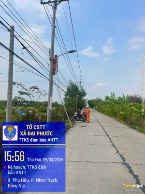 Công an xã Đại Phước kịp thời xử lý sự cố cháy dây cáp điện, bảo đảm an toàn cho người dân
