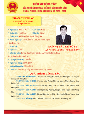 Danh sách những người ứng cử Đại biểu HĐND xã Đại Phước khóa XIII, nhiệm kỳ 2026-2031 tại đơn vị bầu cử số 08