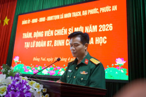 Xã Đại Phước thăm, động viên chiến sỹ mới nhập ngũ năm 2026