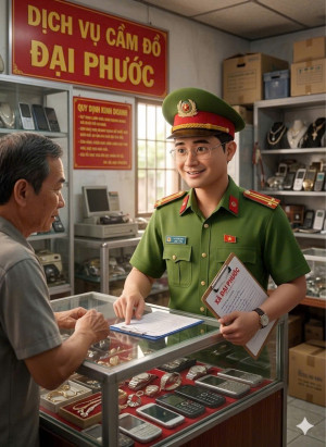Công an xã Đại Phước tăng cường tuyên truyền, khuyến cáo các cơ sở cầm đồ chấp hành quy định pháp luật