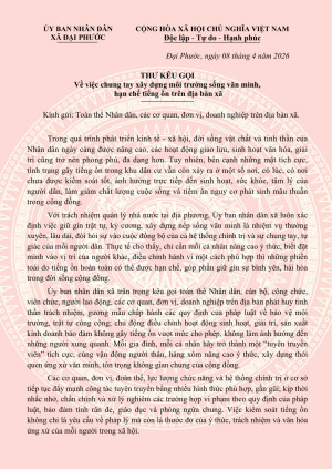 Công an xã Đại Phước chủ động tham mưu lan tỏa thông điệp xây dựng môi trường sống văn minh, hạn chế tiếng ồn