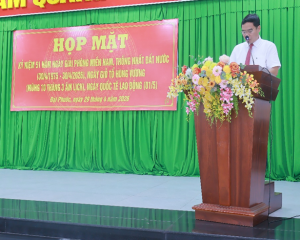 Diễn văn ôn lại truyền thống nhân kỷ niệm 51 năm ngày giải phóng miền Nam thống nhất đất nước (30/4/1975-30/4/2026) và 140 năm ngày Quốc tế Lao động (01/5/1886 - 01/5/2026) của đ/c Nguyễn Thế Phong - TUV, Bí thư Đảng ủy, Chủ tịch HĐND xã Đại Phước
