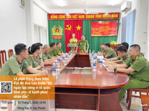 Công an xã Đại Phước phát động đợt thi đua cao điểm “80 ngày lập công vì Tổ quốc bình yên, vì hạnh phúc Nhân dân