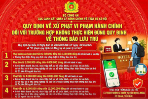 Công an xã Đại Phước tuyên truyền quy định pháp luật về lưu trú, thông báo lưu trú và xử phạt vi phạm hành chính trong lĩnh vực cư trú
