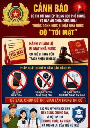 Công an xã Đại Phước tuyên truyền nâng cao nhận thức về bảo vệ bí mật nhà nước trong Kỳ thi tốt nghiệp THPT năm 2026