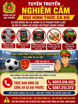 Công an xã Đại Phước đẩy mạnh tuyên truyền phòng, chống cá độ bóng đá trái phép mùa World Cup
