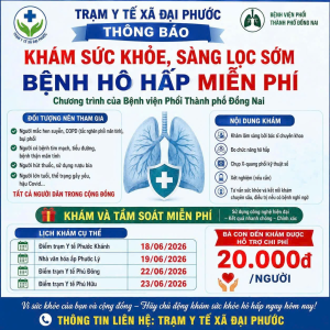 Thông báo Khám sức khỏe miễn phí