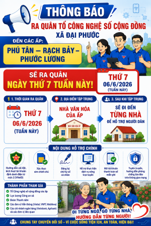 Thông báo Tiếp tục ra quân Tổ Công nghệ số cộng đồng