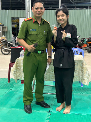 Công an xã Đại Phước tổ chức tuyên truyền, phổ biến pháp luật cho tăng ni, phật tử tại Chùa Linh Bửu