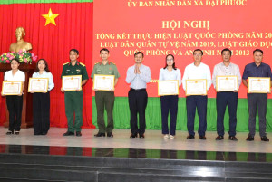 Công an xã Đại Phước đóng góp nổi bật trong thực hiện 3 Luật về Quốc phòng, Dân quân tự vệ, Giáo dục quốc phòng và an ninh