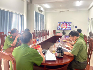 Công an xã Đại Phước tham dự Hội nghị trực tuyến giao ban công tác Công an tháng 7/2026