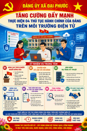 Đảng ủy xã Đại Phước đẩy mạnh thực hiện 04 thủ tục hành chính của đảng trên môi trường điện tử