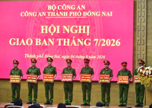 Công an xã Đại Phước được khen thưởng tại Hội nghị giao ban công tác Công an tháng 7/2026