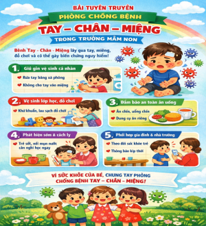 Đại Phước tăng cường phòng, chống bệnh tay chân miệng và các bệnh truyền nhiễm tại trường học, nhóm trẻ