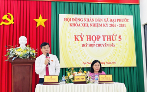 HĐND xã Đại Phước khóa XIII tổ chức thành công Kỳ họp thứ 5 (Kỳ họp chuyên đề) - Quyết nghị nhiều nội dung quan trọng về đầu tư công và quy định nội dung chi, mức chi đối với các nhiệm vụ, hoạt động  trong xây dựng văn bản quy phạm pháp luật