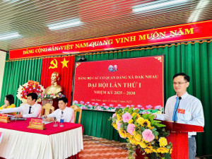 Đ/c Nguyễn Trọng Lâm - BT.Đảng ủy xã phát biểu chỉ đạo tại Đại hội
