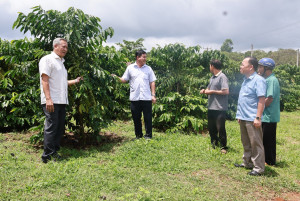 Lãnh đạo xã Đăk Ơ kiểm tra tình hình sản xuất nông nghiệp và các mô hình kinh tế hiệu quả