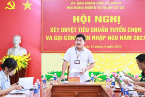 Đăk Ơ xét duyệt tiêu chuẩn tuyển chọn, gọi công dân nhập ngũ...