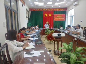 Đồng chí Cao Tiến Sỹ – Bí thư Đảng ủy, Chủ tịch HĐND xã phát biểu chỉ đạo tại Hội nghị