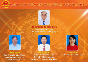 Đại biểu HĐND xã Dầu Giây phụ trách địa bàn ấp 1 và ấp 2, nhiệm kỳ 2021–2026.