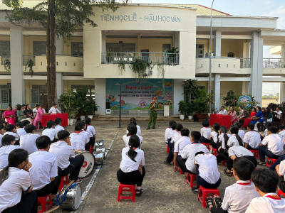 Buổi tuyên truyền phòng, chống tai nạn thương tích, xâm hại và đuối nước ở trẻ em tại trường THCS Ngọc Định