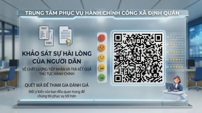 ĐẨY MẠNH CHUYỂN ĐỔI SỐ TRONG HÀNH CHÍNH CÔNG: NGƯỜI DÂN XÃ ĐỊNH QUÁN TÍCH CỰC THAM GIA ĐÁNH GIÁ QUA MÃ QR