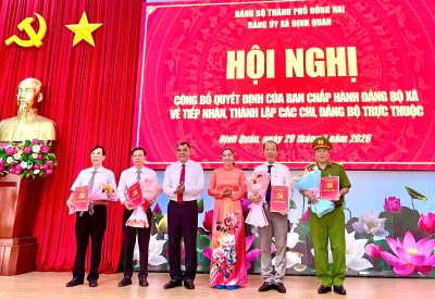 CÔNG BỐ CÁC QUYẾT ĐỊNH TIẾP NHẬN VÀ THÀNH LẬP CÁC CHI BỘ TRỰC THUỘC.