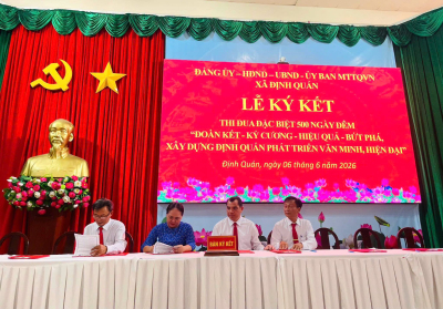 XÃ ĐỊNH QUÁN: HƯỞNG ỨNG ĐỢT THI ĐUA "500 NGÀY ĐÊM" TẠO BỨT PHÁ CẢI CÁCH HÀNH CHÍNH VÀ CHUYỂN ĐỔI SỐ