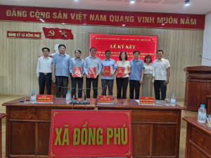 Hội nghị ký kết Quy chế phối hợp trong công tác đào tạo, bồi dưỡng tại Trung tâm chính trị xã Đồng Phú.