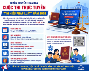 TUYÊN TRUYỀN THAM GIA CUỘC THI TRỰC TUYẾN "TÌM HIỂU PHÁP LUẬT" NĂM 2026