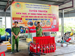 TẬP HUẤN PHÒNG CHÁY CHỮA CHÁY CHO TIỂU THƯƠNG CHỢ TÂN LẬP