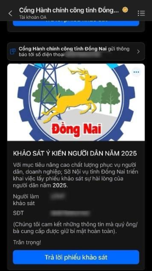 Người dân yên tâm tham gia phiếu khảo sát về sự hài lòng của người dân, tổ chức đối với sự phục vụ của cơ quan hành chính nhà nước năm 2025