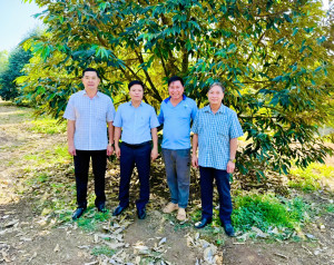 Lãnh đạo xã Đồng Tâm thăm quan các mô hình sản xuất nông nghiệp tiêu biểu