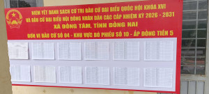 Xã Đồng Tâm hoàn thành niêm yết danh sách cử tri phục vụ bầu cử năm 2026