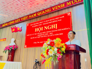 Xã Đồng Tâm tổ chức Hội nghị tiếp xúc cử tri với đại biểu HĐND Thành phố khoá I, nhiệm kỳ 2026 - 2031 trước kỳ họp thường lệ giữa năm 2026
