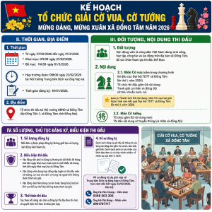Kế hoạch tổ chức giải Cờ vua, Cờ tướng xã Đồng Tâm 2026