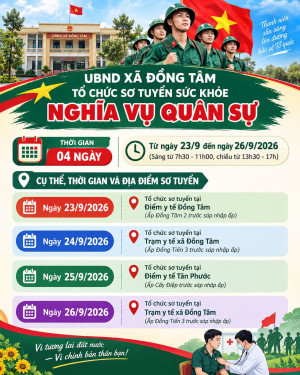 UBND xã Đồng Tâm tổ chức sơ tuyển sức khỏe nghĩa vụ quân sự...