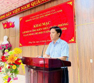 Đồng Tâm: Khai mạc lớp Bồi dưỡng kiến thức Quốc phòng và An ninh đối tượng 4 năm 2026