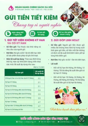 PHÒNG GIAO DỊCH NHCSXH BÌNH PHƯỚC GỬI TIỀN TIẾT KIỆM – CHUNG TAY VÌ NGƯỜI NGHÈO