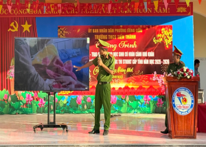 TRƯỜNG THCS TIẾN THÀNH PHỐI HỢP VỚI CÔNG AN PHƯỜNG ĐỒNG XOÀI TUYÊN TRUYỀN, PHỔ BIẾN PHÁP LUẬT CHO HỌC SINH TOÀN TRƯỜNG.