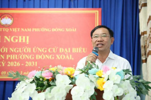 Cử tri 2 khu phố Tiến Thành 1 và Tiến Thành 5 tham dự hội nghị tiếp xúc cử tri với ứng cử viên Đại biểu HĐND phường nhiệm kỳ 2026 - 2031 trình bày chương trình hành động tại đơn vị bầu cử số 1