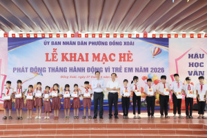 Phường Đồng Xoài tổ chức lễ khai mạc hè và phát động tháng hành động vì trẻ em năm 2026