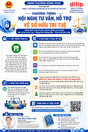 UBND phường Đồng Xoài phối hợp tổ chức chương trình hội nghị tư vấn, hỗ trợ về sở hữu trí tuệ