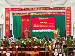 Công an phường Đồng Xoài tổ chức hội nghị sơ kết công tác đảng, công tác kiểm tra, giám sát, thi hành kỷ luật đảng 6 tháng đầu năm 2026