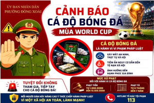 Phường Đồng Xoài tăng cường tuyên truyền phòng, chống cá độ bóng đá trong mùa World Cup 2026