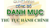 Quyết định về việc công bố Danh mục thủ tục hành chính ngành...