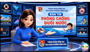 Đoàn Thanh niên phường Đồng Xoài biên tập và ra mắt bản tin AI về Tuyên truyền phòng, chống đuối nước – Bảo vệ trẻ em trong mùa hè